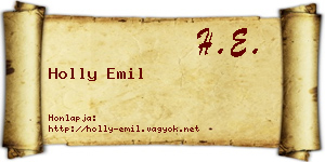 Holly Emil névjegykártya